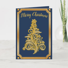 Classy Golden Julgran Card Kort