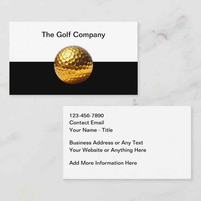Classy Golf Theme Business Cards Visitkort (Fram/baksida)