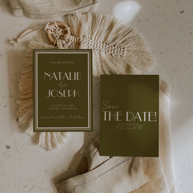 Classy Grassland Ivory Old Money Whimsical Wedding Spara Datumet (Skapare uppladdad)