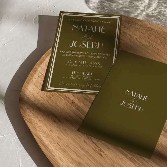 Classy Grassland Old Money Luxury Retro Wedding Inbjudningar (Skapare uppladdad)