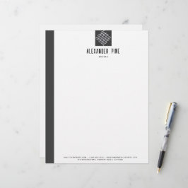 Classy Grått Brushed Metall Professionell Business Brevhuvud