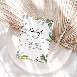Classy Greenery BabyQ Baby Shower Barbecue Inbjudningar