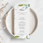 Classy Greenery Tropical Modern Calligraphy Midour Meny<br><div class="desc">Det här klistbiga,  tropiska,  kalligrafmiddagsmenykortet är perfekt för ett modernt bröllop. Utformningen har främst tropiska löv av grönt med en aning  blommor av rosa. Den här menyn kan användas för bröllopsmottagning,  repetitionsmiddag,  möhippa eller vilken händelse som helst.</div>