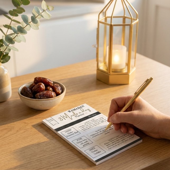 Classy Greeny Ramadan 3 Måltider per dag-planerare Post-it Block (Skapare uppladdad)