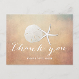 Classy Grunge Starfish & Sand Dollar Tack Vykort