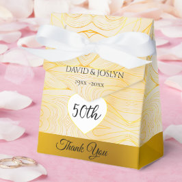 Classy Guld Abstrakt 50:e Bröllop-årsdagen Cute Presentaskar