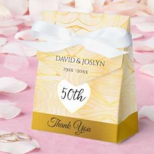 Classy Guld Abstrakt 50:e Bröllop-årsdagen Cute Presentaskar