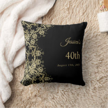 Classy Guld & Black Damask 40:e födelsedagen