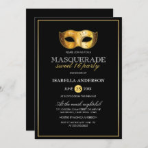 Classy Guld & Black maskerad Sweet 16 Party