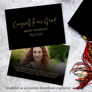Classy Guld Black Photo Overlay Studenten Meddelande