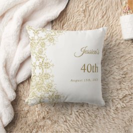 Classy Guld Damask 40:e födelsedagen Kudde