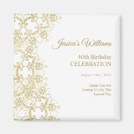 Classy Guld Damask 40:e födelsedagen Magnet