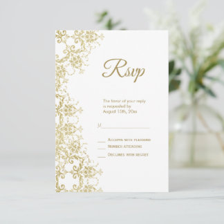 Classy Guld Damask Birthday OSA Kort