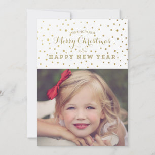 Classy Guld Dots God jul-fotokort Julkort