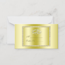 Classy Guld Glitter & Bröllop Ringar Placeringskort