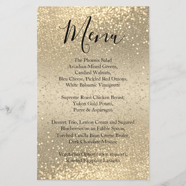 Classy Guld Glitter - Menu (Framsida)