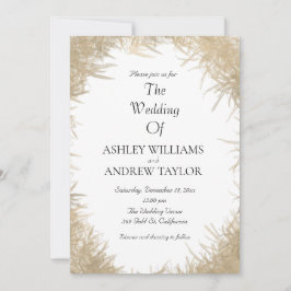Classy Guld Grass Elegant White Bröllop Inbjudningar