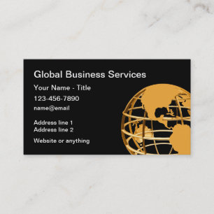 Classy Guld Tone World Globe  Visitkort