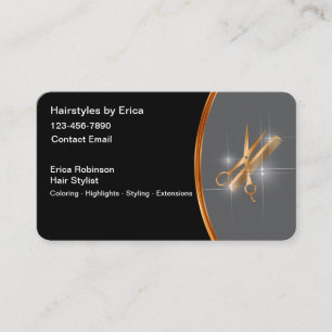 Classy Hairstylist Affärskort Glitzy Design Visitkort