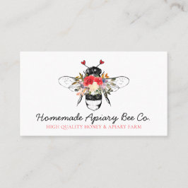 Classy Heart Blommigt Apiary honey Bee Visitkort