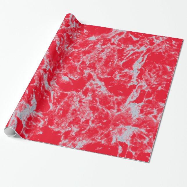 Classy Helgdag Red Marble Titta Presentpapper (Utrullad)