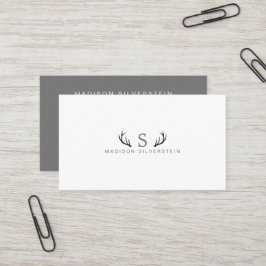 Classy Hjort Antlers Grått Monogram Professionell Visitkort