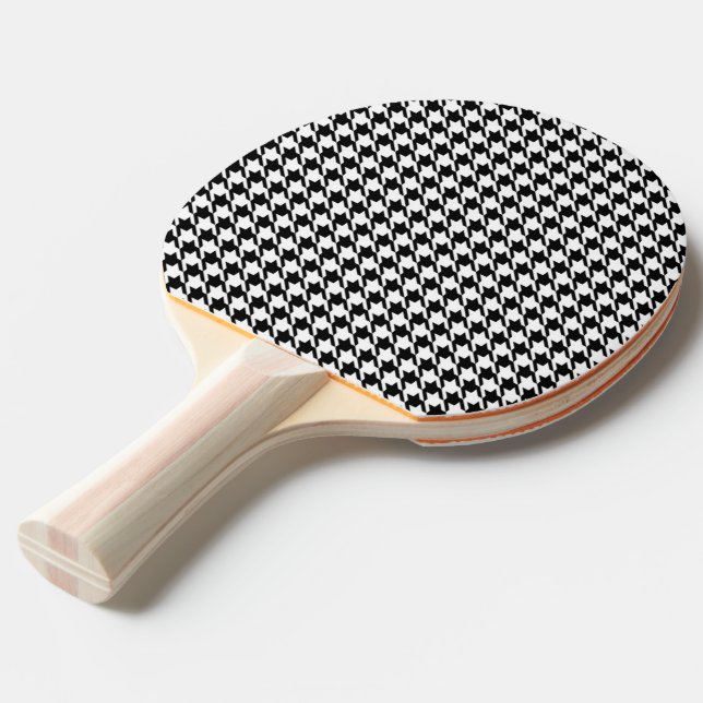 Classy Houndstooth Mönster Black and White Pingisracket (Ryggvinkel)