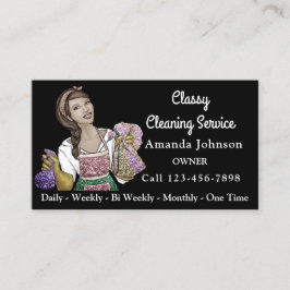 Classy House Office Städning Service Maid Black Visitkort