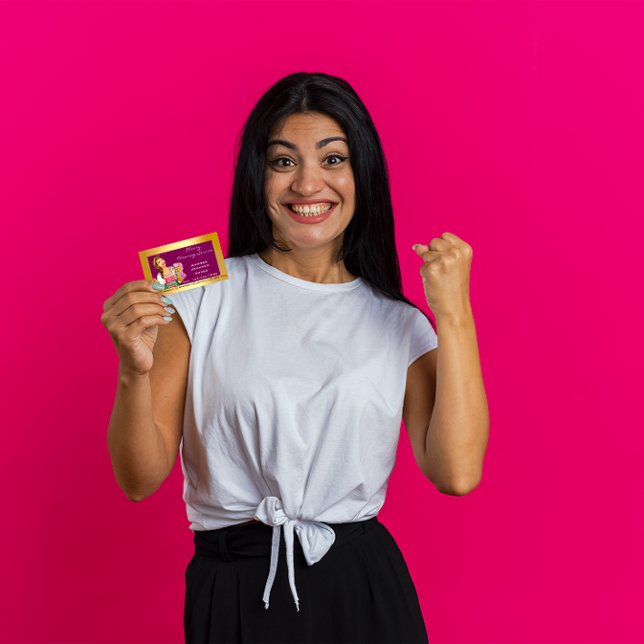 Classy House Office Städning Service Maid Guld Visitkort (Classy House Office Cleaning Service Maid Gold Business Card)