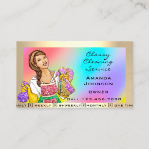 Classy House Office Städning Service Maid Hologra Visitkort