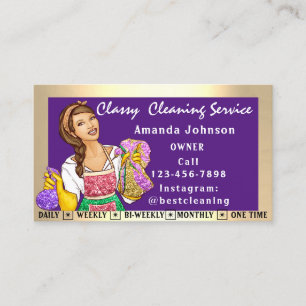 Classy House Office Städning Service Maid Lila Visitkort