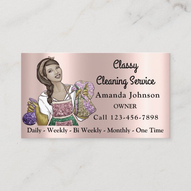 Classy House Office Städning Service Maid Ro Visitkort (Framsida)