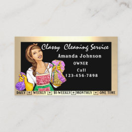 Classy House Office Städning Services Maid Black Visitkort