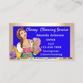 Classy House Office Städning Services Maid Blue Visitkort