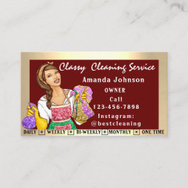 Classy House Office Städning Services Maid Golden Visitkort