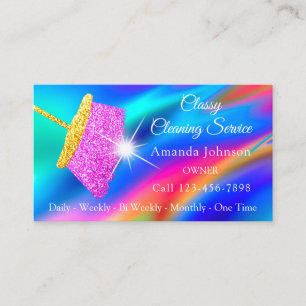 Classy House Städning Service Maid Holograph QR Visitkort