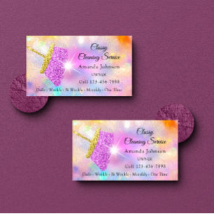 Classy House Städning Service Maid Holograph Visitkort