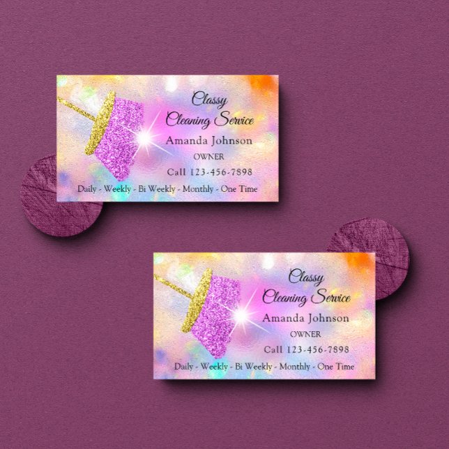 Classy House Städning Service Maid Holograph Visitkort (Classy House Cleaning Service Maid Holograph Business Card)