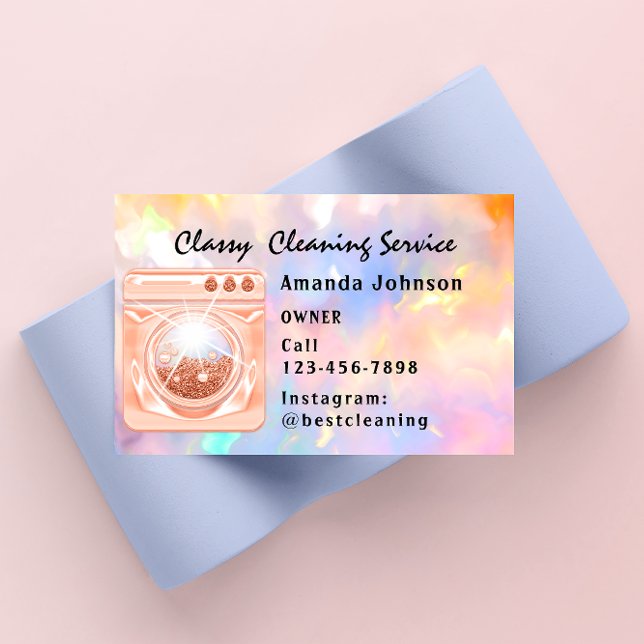 Classy House Städning Services Maid Coral Laundy Visitkort (Skapare uppladdad)