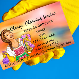 Classy House Städning Services Maid Holograph Visitkort