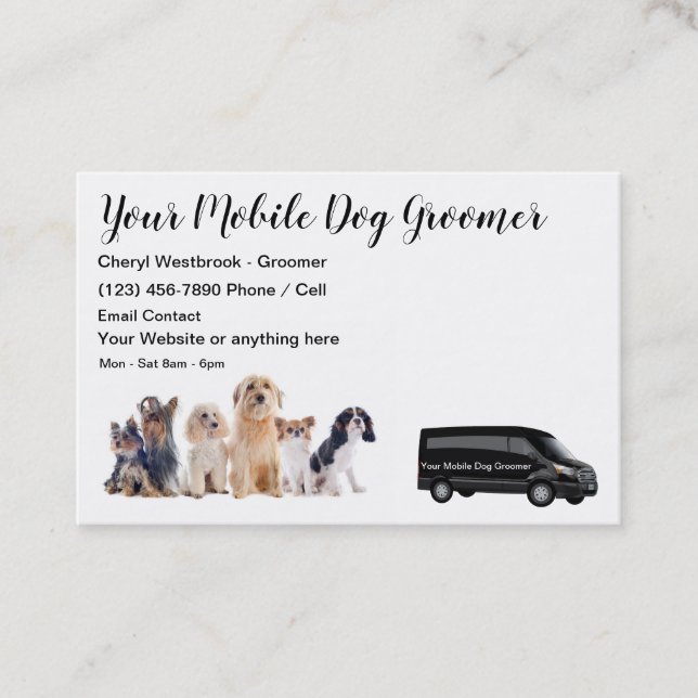 Classy Hund Grooming Mobile Service Visitkort (Framsida)
