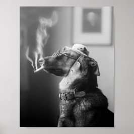 Classy Hund Smoking a Cigarette Poster