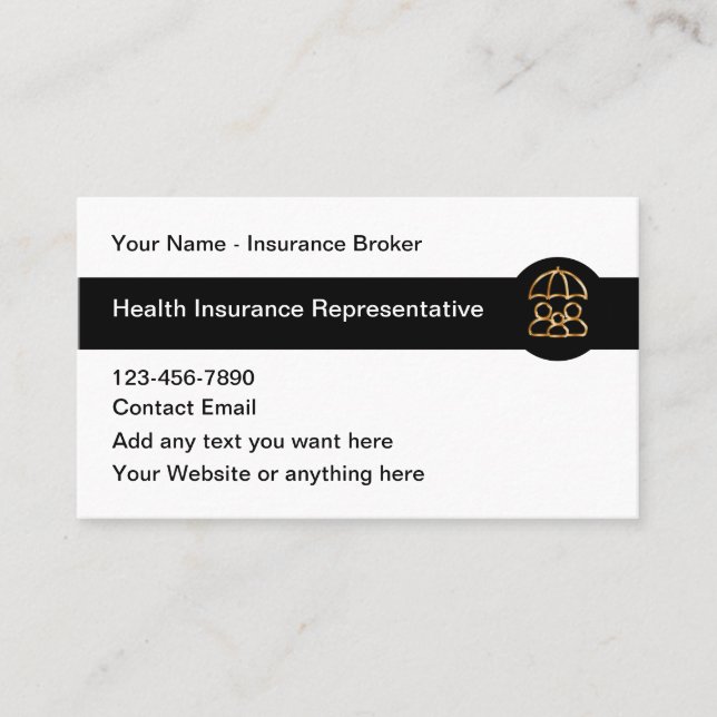 Classy Insurance Broker Business Card Design Visitkort (Framsida)