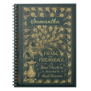 Classy Jane Austen Pride och Prejudice Bok Cover Anteckningsbok