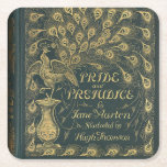 Classy Jane Austen Pride och Prejudice Bok Cover Underlägg Papper Kvadrat<br><div class="desc">En elegant gåva till Jane Austen fläkt med bild av Pride och Fördomsfullt bok täcke,  mörk grönt med en faux gilded peace ock.</div>