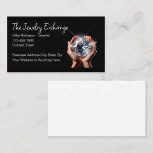Classy Jewelry Store Faux Diamond Visitkort