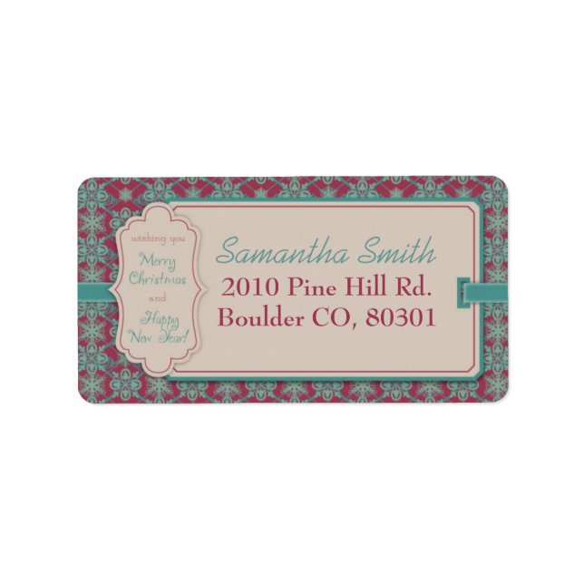 Classy jul Bohemian Address Label Adressetikett (Framsidan)