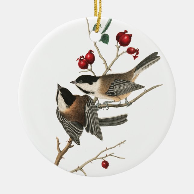 Classy jul Ornament White Ceramic Chickadee (Framsidan)