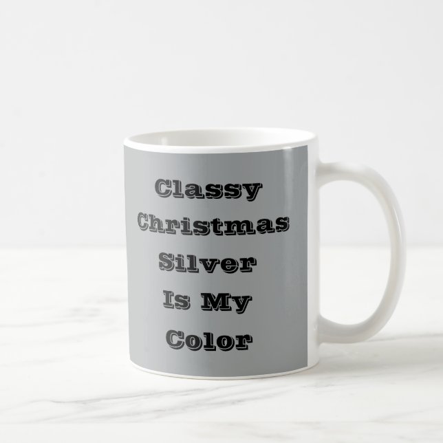 Classy jul Silver Winter Solid Färg Kaffemugg (Höger)