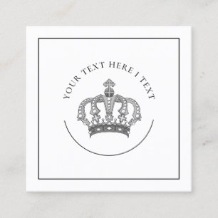 Classy Krona Logotyp Affärskort Fyrkantigt Visitkort